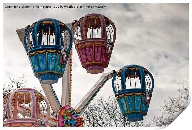 Cabins Of A Ferris Wheel Print by Jukka Heinovirta