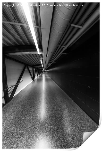 Corridor At The Airport Print by Jukka Heinovirta