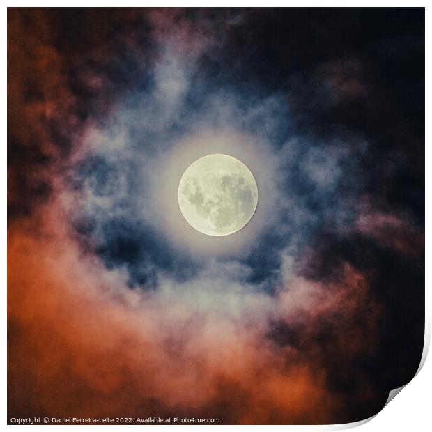Dark cloudy moonscape Print by Daniel Ferreira-Leite