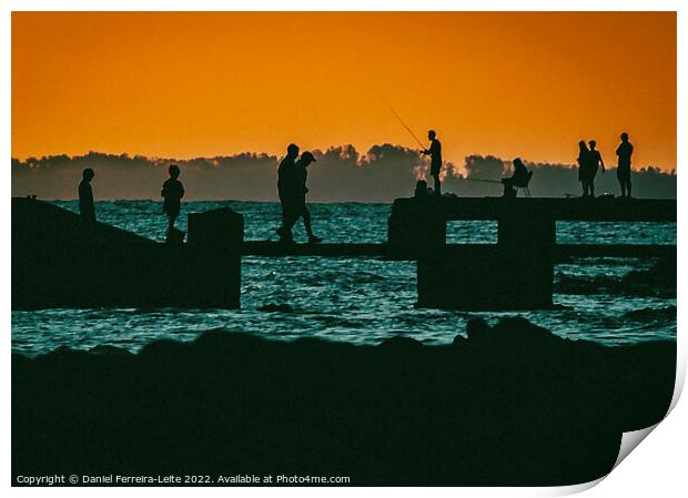 River breakwater, montevideo, uruguay Print by Daniel Ferreira-Leite