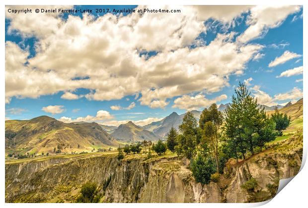 Valley and Andes Range Mountains Latacunga Ecuador Print by Daniel Ferreira-Leite