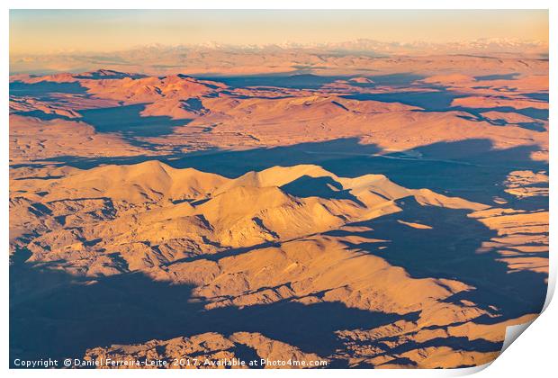 Andes Mountains Aerial Landscape Scene Print by Daniel Ferreira-Leite