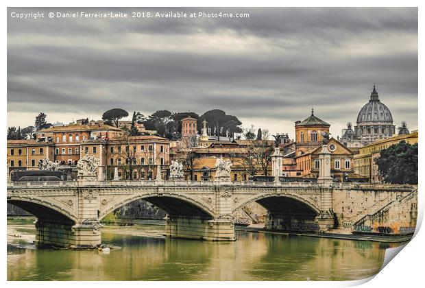 Tiber River Rome Cityscape Print by Daniel Ferreira-Leite