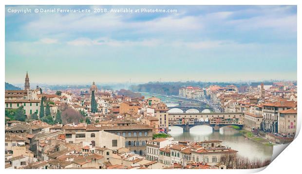 Aerial View Florence, Italy Print by Daniel Ferreira-Leite