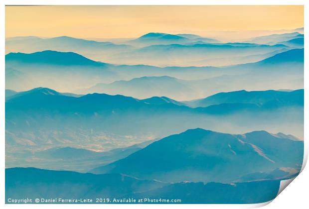 Chilean Andes Mountain Aerial View Print by Daniel Ferreira-Leite