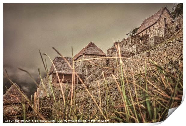 Houses of Machu Picchu Inca City Print by Daniel Ferreira-Leite