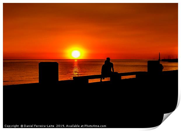 Urban Sunset Silhouette Coastal Scene Print by Daniel Ferreira-Leite