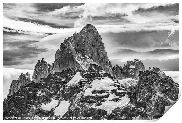 Fitz Roy and Poincenot Mountains, Patagonia - Argentina Print by Daniel Ferreira-Leite