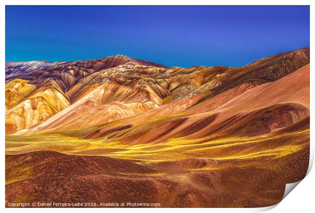 Colored Mountains Landscape, La Rioja, Argentina Print by Daniel Ferreira-Leite