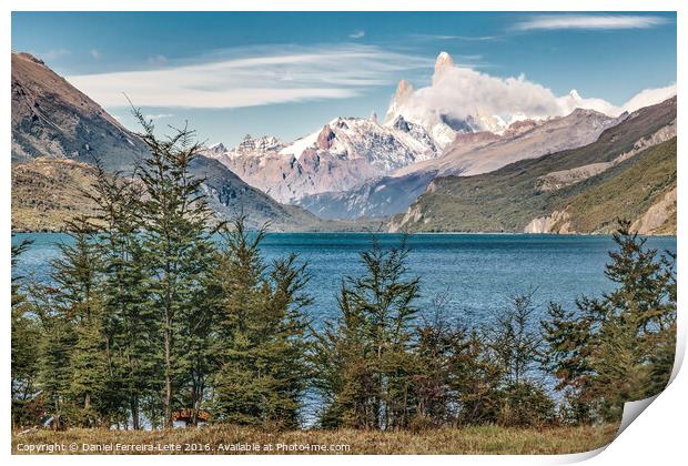 Lake and Andes Mountains, Patagonia - Argentina Print by Daniel Ferreira-Leite