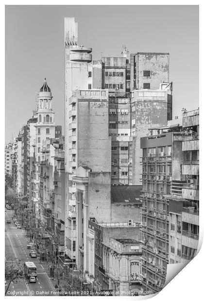 Aerial View of Montevideo Uruguay Print by Daniel Ferreira-Leite