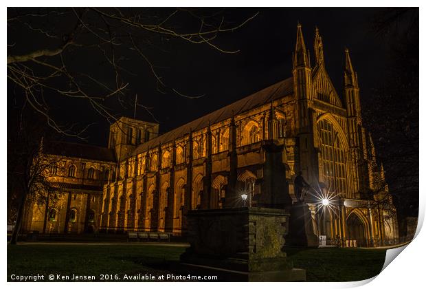 Winchester Cathedral Print by Ken Jensen