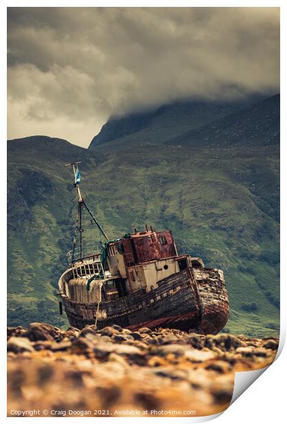 MV Dayspring - Corpach Shipwreck - Ben Nevis Print by Craig Doogan