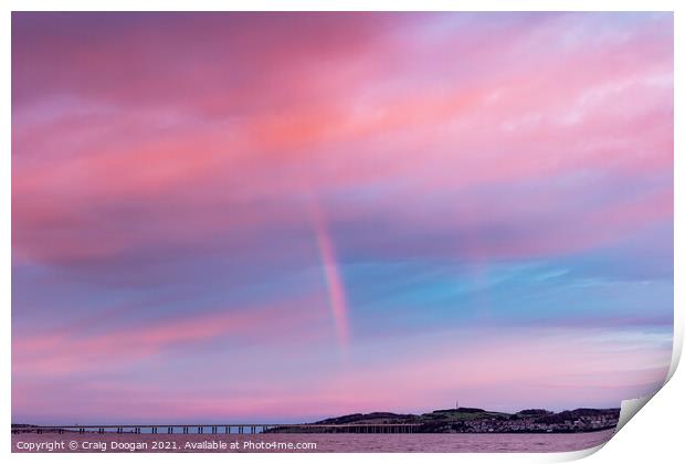 Dundee Rainbow Sunset Scotland Print by Craig Doogan