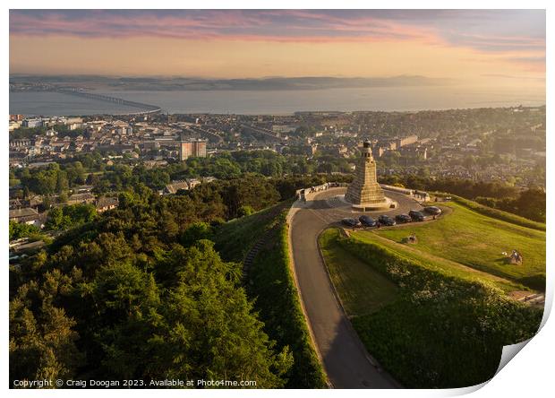 Dundee Law Hill Sunset Print by Craig Doogan