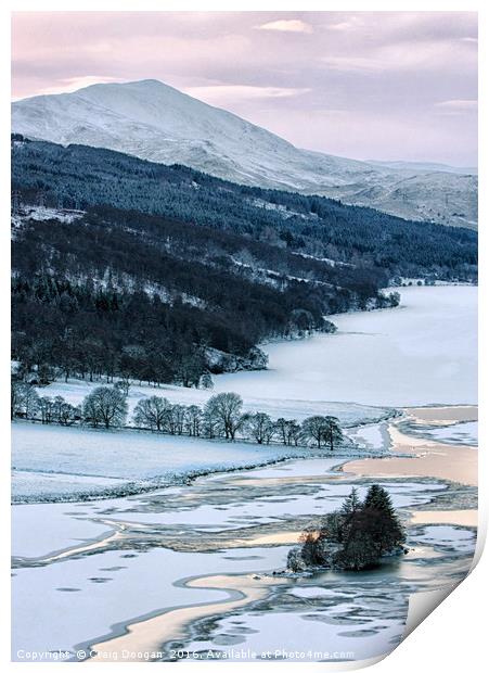 Frozen Loch Tummel - Scotland Print by Craig Doogan