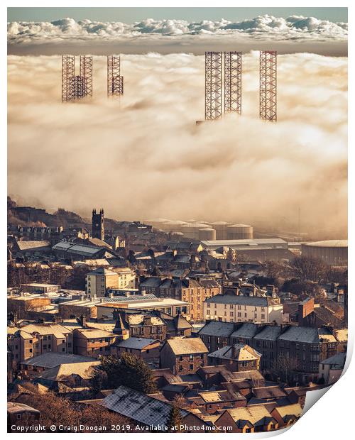 Dundee City Coastal Fog Print by Craig Doogan