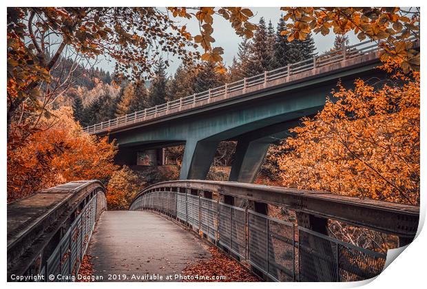 Faskally Bridges - Pitlochry Print by Craig Doogan