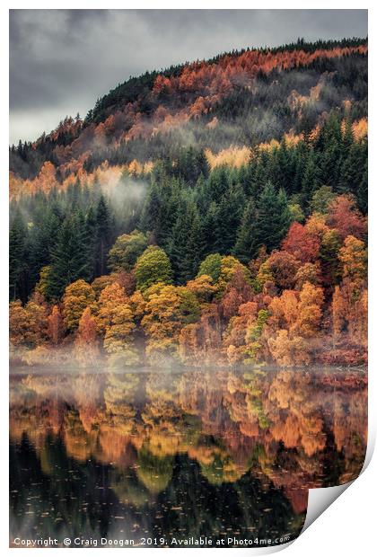 Loch Tummel Autumn Reflections - Pitlochry Print by Craig Doogan