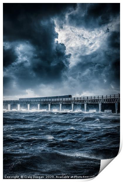 Dundee Tay Rail Bridge Storm Print by Craig Doogan