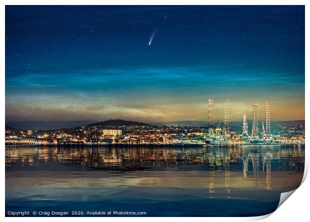 Comet Neowise over Dundee City  Print by Craig Doogan