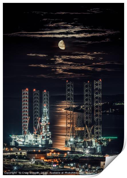 Dundee Oil Rigs Print by Craig Doogan