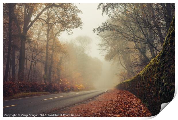 Foggy Drive Print by Craig Doogan