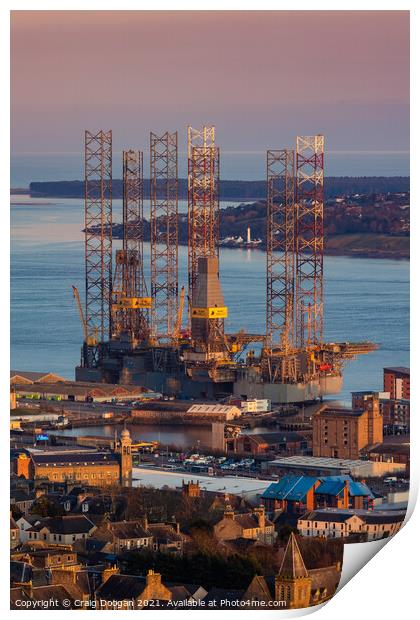 Oil Rigs Dundee Print by Craig Doogan