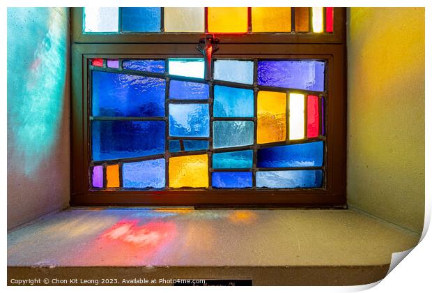 Close up shot of colorful window in a church Print by Chon Kit Leong