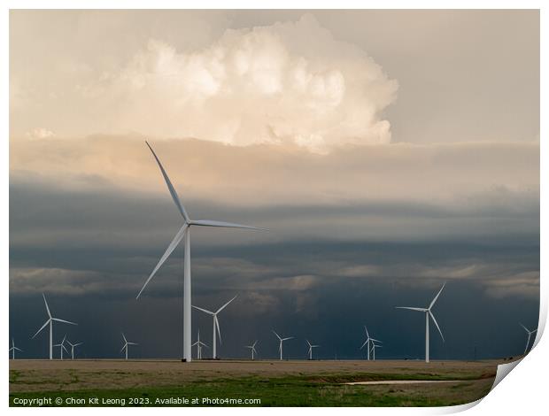 Thunderstorm over the sky in Amarillo country side area with Win Print by Chon Kit Leong