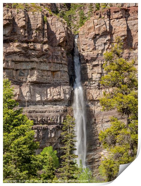 Sunny view of the Cascade Falls landscape in Ouray Print by Chon Kit Leong
