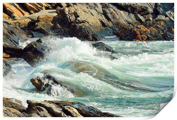 "Waves Against Rocks" Print by Jerome Cosyn