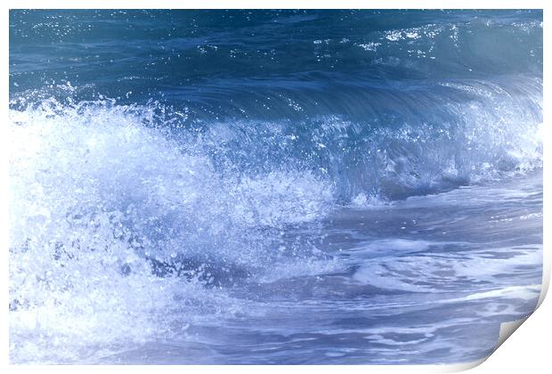 Breaking Cool Blue Waves Print by Jeremy Hayden