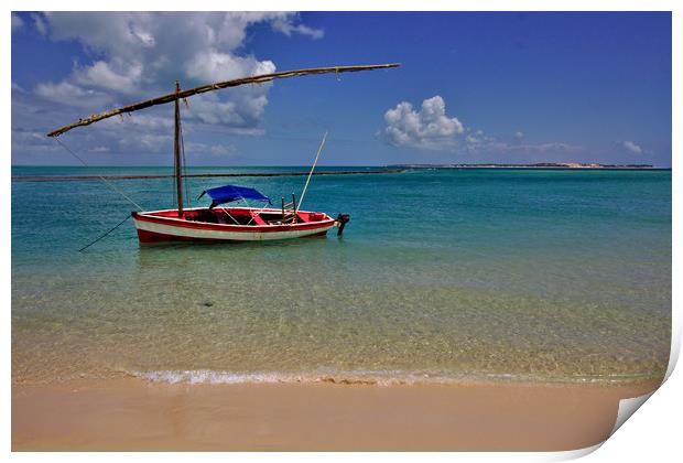 Magaruque Island Sailing Boat Print by Jeremy Hayden