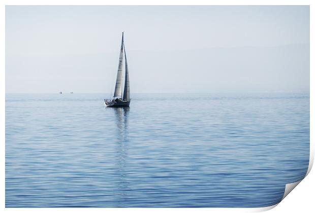 Smoke on the Water Yacht Print by Jeremy Hayden