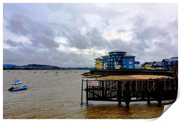 Cloudy and Windy Exmouth Print by Jeremy Hayden