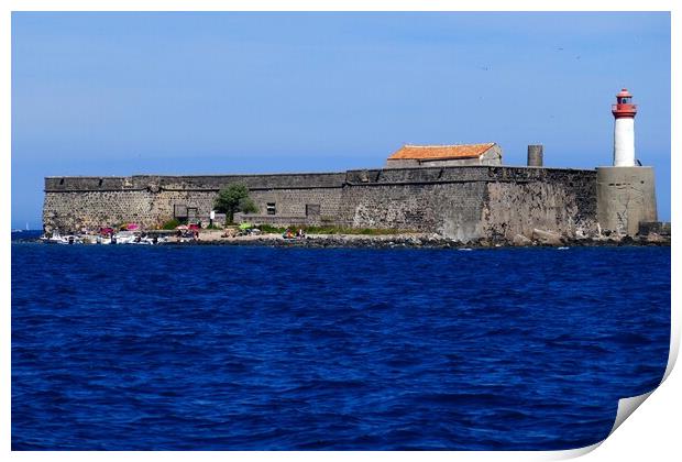 Fort de Brescou at Cap g'Agde in France Print by Jeremy Hayden