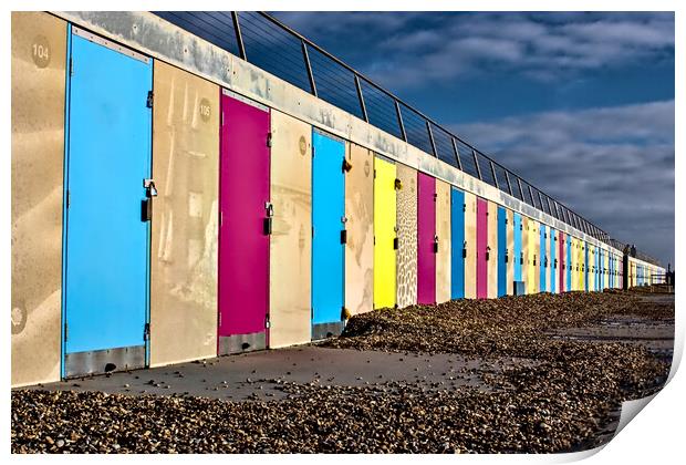 New Beach Huts Milford on Sea Print by Jeremy Hayden