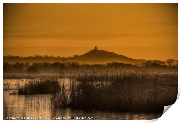 The Tor across the reserve Print by Chris Sweet