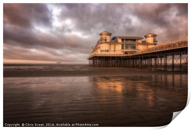 The Grand Pier Sunrise Print by Chris Sweet