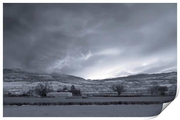 wye valley in platinum Print by paul ratcliffe