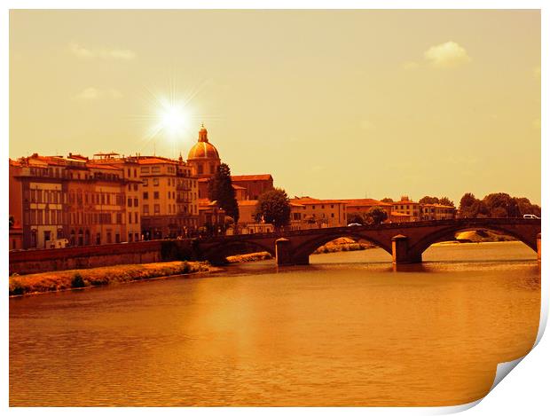 river arno scene florence Print by paul ratcliffe