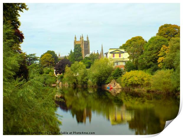 river wye at hereford Print by paul ratcliffe