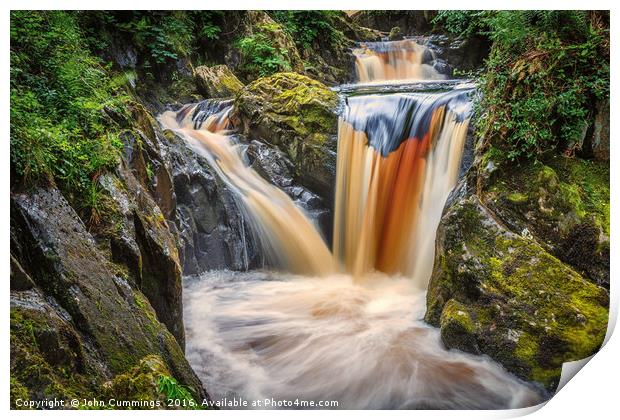 The Pecca Falls in the Yorkshire Dales Print by John Cummings