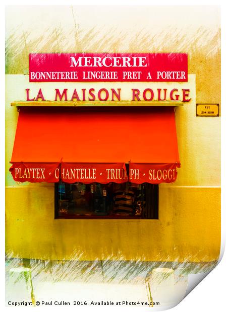 La Maison Rouge 2 Print by Paul Cullen