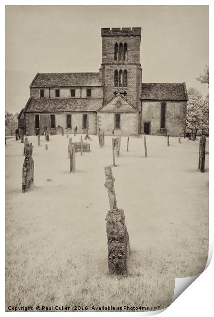 Church on the Lowther estate Monochrome2 Print by Paul Cullen