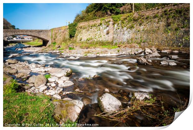 The River Lyn at Lynmouth Devon - landscape format Print by Paul Cullen