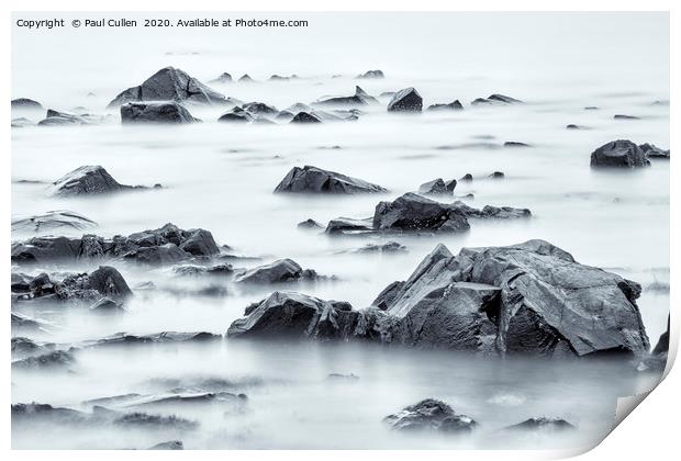 Rocks Uncovered at Lindisfarne. Print by Paul Cullen