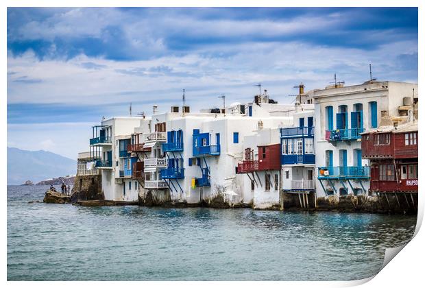 Mykonos little Venice Print by Mick Sadler ARPS