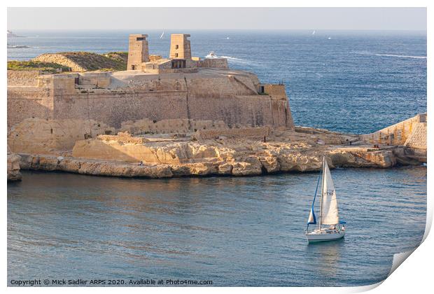 Valletta Malta harbour entrance Print by Mick Sadler ARPS